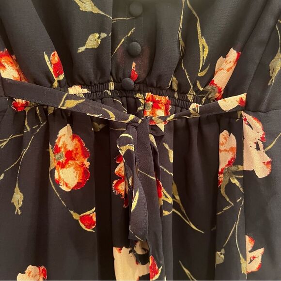 Isabel Maternity By Ingrid & Isabel Empire Floral Blouse Tie Back Top Size Small - Picture 7 of 11